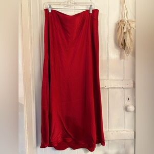 Red Women's Skirt Long XL
